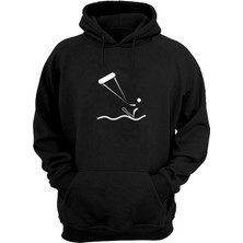 The Wert Unisex Yaratıcı Uçurtmalar Baskılı Siyah Normal Kalıp Şardonlu Kalın Sweatshirt