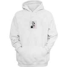 The Wert Unisex Fotografçı Baskılı Beyaz Normal Kalıp Şardonlu Kalın Sweatshirt