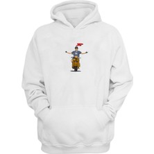 The Wert Unisex Utamakan Fungsi Baskılı Beyaz Normal Kalıp Şardonlu Kalın Sweatshirt