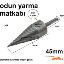 Yıldırım Nalbur 45 mm Çelik Odun Yarma Matkap Ucu Kalın Sds Plus Yarma Kaması Çelik Odun Kesme Kırma Parçalama Keskisi