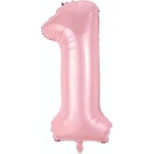 Papatya Süs Evi Folyo Balon 1 Rakamı Helyum Balon 76 cm Pembe ( 1-2-3-4-5-6-7-8-9 ) Rakamları Mevcut Belirtiniz