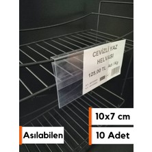 Şeffaf Etiket 10 adet Pvc Şeffaf Etiketlik Tele Cama Geçme Asma Takılabilir Ürün Raf Etiketlik Cebi Depolar Tel Raflar Sallanan Asılan Takılan Etiketlik