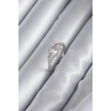 Clariss Pirinç Gümüş Renk Zirkon Taşlı Yılan Model Kadın Yüzük