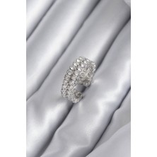 Clariss Pirinç Gümüş Renk Zirkon Taşlı Kadın Yüzük