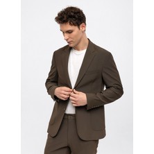 Back And Bond Slim Fit Haki Erkek Düz Ceket B33W50001