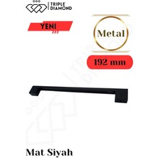 Triple Diamond 192 mm Metal Siyah Çekmece Kulpları Dolap Mutfak Mobilya Kulpu 1 Adet ( 19.2 cm )