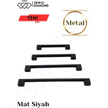 Triple Diamond 160 mm Metal Siyah Çekmece Kulpları Dolap Mutfak Mobilya Kulpu 1 Adet ( 16.2 cm )