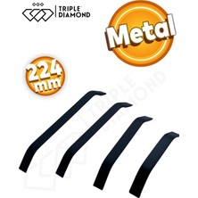 Triple Diamond 224 mm Metal Mat Siyah Çekmece Kulpları Mutfak Dolap Mobilya Kulpu 1 Adet ( 22.4cm ) = 224MM