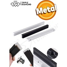 Triple Diamond 128 mm Mat Siyah Çekmece Kulpları Dolap Mutfak Mobilya Kulp 1 Adet ( 12.8 cm ) = 128MM