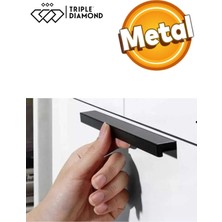 Triple Diamond 128 mm Mat Siyah Çekmece Kulpları Dolap Mutfak Mobilya Kulp 1 Adet ( 12.8 cm ) = 128MM