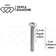 Triple Diamond 128 mm Metal Mat Siyah Çekmece Kulpları Mutfak Dolap Mobilya Kulpu 1 Adet ( 12.8 cm ) = 128MM