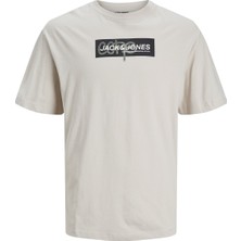 Jack & Jones O Yaka Standart Kalıp Bej Erkek T-Shirt 12253477