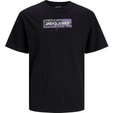 Jack & Jones O Yaka Standart Kalıp Siyah Erkek T-Shirt 12253477