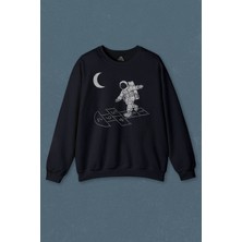 So Cool Uzayda Sek Sek Oyun Seksek Astronot Cosmos Baskılı Unisex Sweat