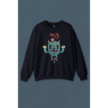 So Cool Sevimli Canavar Retro Monster Daft Punk 90Lar Baskılı Unisex Sweat