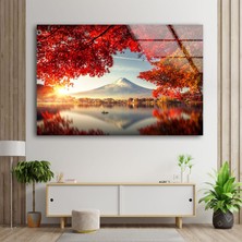 Myphotostation Fuji Dağı Manzarası Temperli Cam Duvar Tablosu