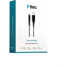 Ttec 2DKX03MS Extremecable Ekstra Dayanıklı Mıcro USB Sarj Kablosu Sıyah