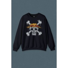 So Cool Şapkalı One Piece Anime Baskılı Unisex Sweat