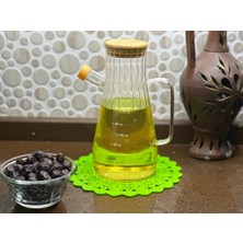 Bamboo Star  Borosilikat Cam Bambu Tırtık Çizgi Desenli Sosluk, Yağlık, Yağdanlık , Sosluk , Sirkelik, 900ML