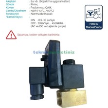 Teknik Marketiniz 1/2" Zamanlayıcılı, Filtreli ve Vanalı Otomatik Tank Boşaltma Tahliye Solenoid Valfi 220VOLT Tm 999-03MX03F