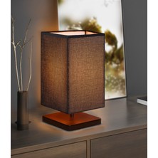 EFLIGHTDESIGN Ahşap Abajur Siyah Modern Şık Yatak Odası Salon Masa Lambası