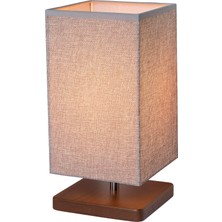 EFLIGHTDESIGN Ahşap Abajur Gri Modern Şık Yatak Odası Salon Masa Lambası
