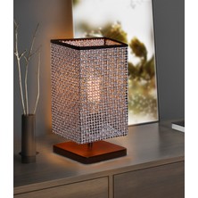EFLIGHTDESIGN Ahşap Abajur Siyah Modern Şık Yatak Odası Salon Masa Lambası