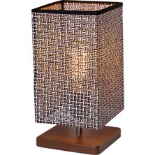 EFLIGHTDESIGN Ahşap Abajur Siyah Modern Şık Yatak Odası Salon Masa Lambası