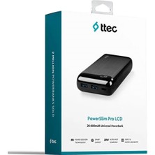 Ttec 2BB186S Powerslım LCD Pd 20.000 Mah Tasınabılır Sarj Aletı / Powerbank Usb-C Gırıs/cıkıs Sıyah