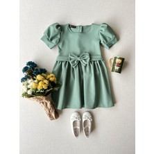 Küçüğüm Butik Karpuz Kollu  Krep Midi Boy Kloş Anne-Kız Çocuk Kombin