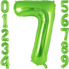 Patladı Gitti 7 Rakam Açık Yeşil Folyo Balon 32-34" Inc 82 cm
