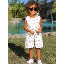 Little Tortoise Kız Çocuk Çiçekli Tulum