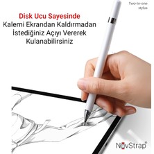 NovStrap Dokunmatik Tablet Kalemi 2in1 iPad Huawei Honor Samsung Lenovo Xiaomi Casper Tcl Hometech ile Uyumlu