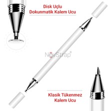 NovStrap Dokunmatik Tablet Kalemi 2in1 iPad Huawei Honor Samsung Lenovo Xiaomi Casper Tcl Hometech ile Uyumlu