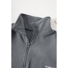 Ghassy Co. Kadın Kanguru Cepli Fermuarlı Polar Sweatshirt