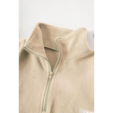 Ghassy Co. Kadın Kanguru Cepli Fermuarlı Polar Sweatshirt