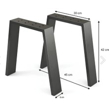 Izelbox Metal Bank-Sehpa-Orta Sehpa Ayağı 2 Adet Ayak 42 cm Mobilya Ayağı İZB03