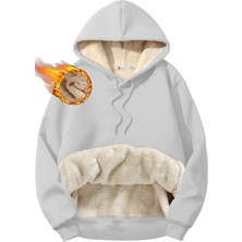 Ghassy Co. Erkek Ultra Termal Kapüşonlu Sherpa Astarlı Kanguru Cepli Sweatshirt