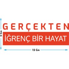 Şimdi Trend Gerçekten Iğrenç Bir Hayat Oto Cam Yazısı 15X5 cm Araba Arkası Sticker Oto Cam Sticker Yazı Modeli