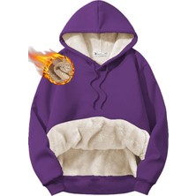 Ghassy Co. Erkek Ultra Termal Kapüşonlu Sherpa Astarlı Kanguru Cepli Sweatshirt