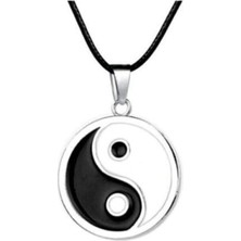 Daily Fashion Paslanmaz Çelik Antik Unisex Ying Yang Denge Ipli Kolye
