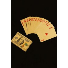 Sepetin Burada Bossvegas Dolar Şeklinde Su Geçirmez Pvc Altın Iskambil Kartı Seti Vegas Kumar