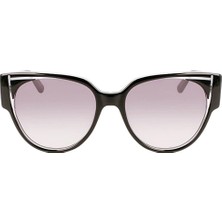 Karl Lagerfeld Kl 6068S 005 55 Kadın Cat Eye Kristal Siyah Kemik Güneş Gözlüğü