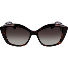 Karl Lagerfeld Kl 6102S 240 56 Kadın Cat Eye Kırçıllı Kahverengi Kemik Güneş Gözlüğü