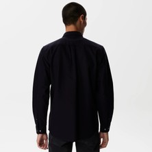 Nikke Lacoste Erkek Slim Fit Düğmeli Yaka Siyah Gömlek
