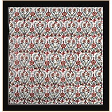 Bursa İpek Siyah Side Desen Ipek Eşarp