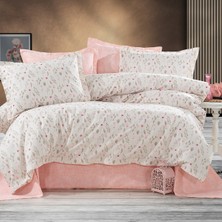 Alena Home %100 Pamuklu Pembe Desenli Tek Kişilik Nevresim TAKIMI100X200 (Lastikli Çarşaflı)