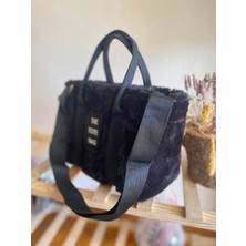 Defne Accesories The Tote Bag Nubuk Kolon Kadın El ve Omuz Peluş Çanta