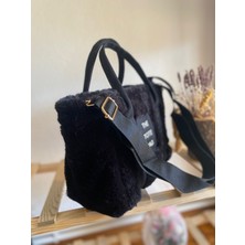 Defne Accesories The Tote Bag Nubuk Kolon Kadın El ve Omuz Peluş Çanta