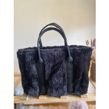 Defne Accesories The Tote Bag Nubuk Kolon Kadın El ve Omuz Peluş Çanta